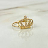 Anillo Corona Real 15s 1.35gr T6 1/2 Circones Blancos Oro Amarillo