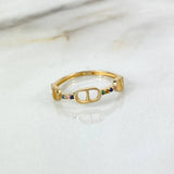 Anillo Trio Eslabon 1.1gr T5 3/4 Circones Colores Oro Amarillo