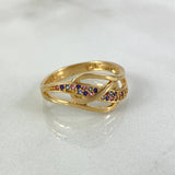 Anillo Cinta 2.8gr T7 Circones Pastel Oro Amarillo