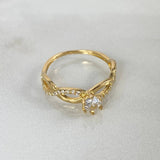 Anillo Infinito 1.85gr T5 3/4 Circones Blancos Oro Amarillo