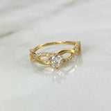 Anillo Infinito 1.85gr T5 3/4 Circones Blancos Oro Amarillo