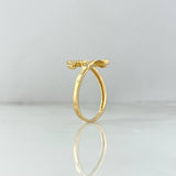 Anillo Abrazo Cruz 2.5gr / T8 3/4 / Circones Blancos Oro Amarillo