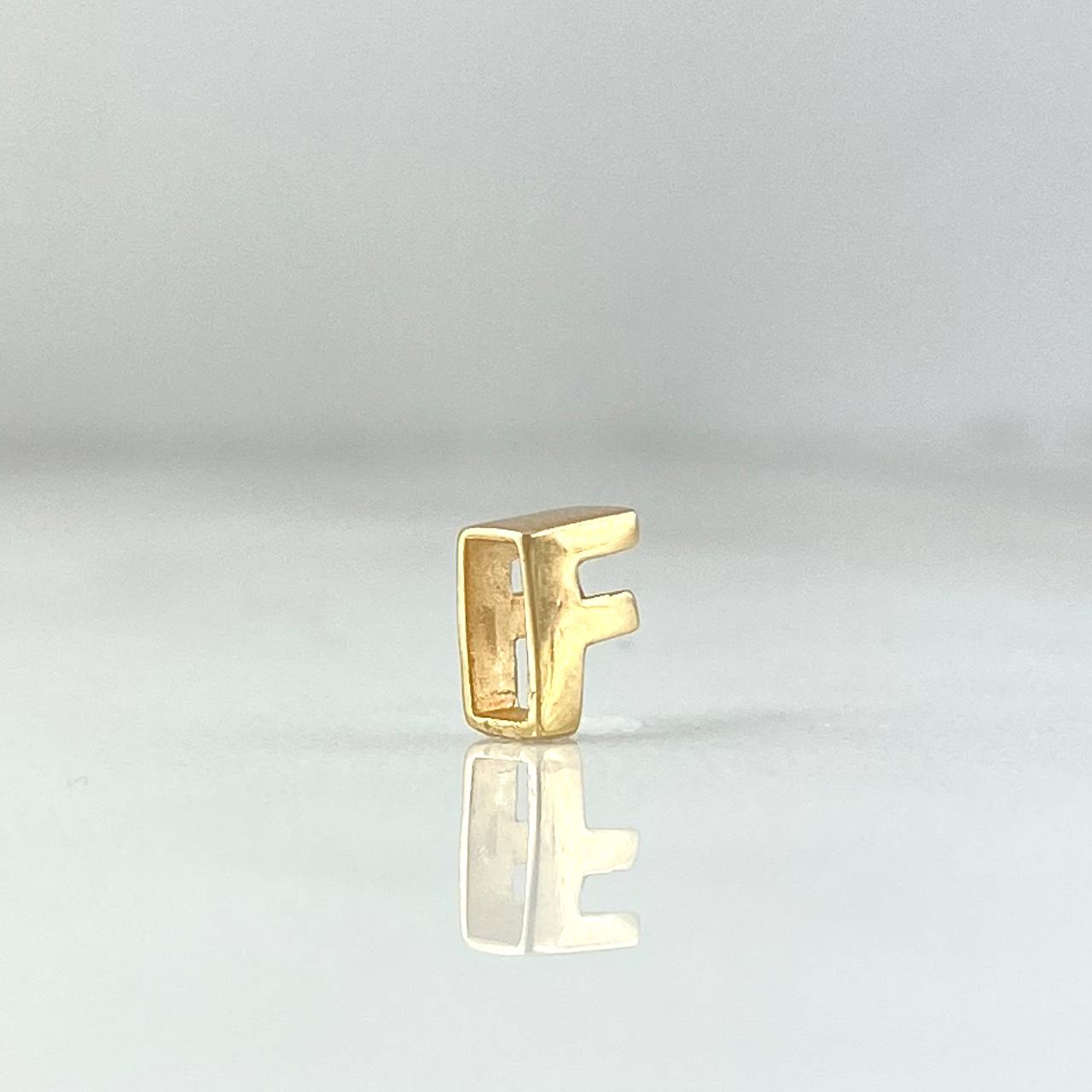 Herraje Letra F 0.25gr / 6mm Tambor Oro Amarillo 18K