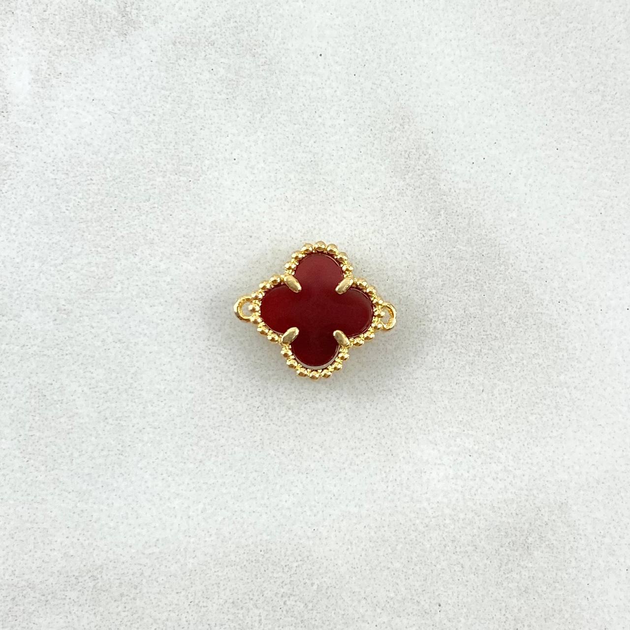 Herraje Trebol VCyA 0.85gr / 1.2cm / Agata Roja Oro Amarillo +4 *