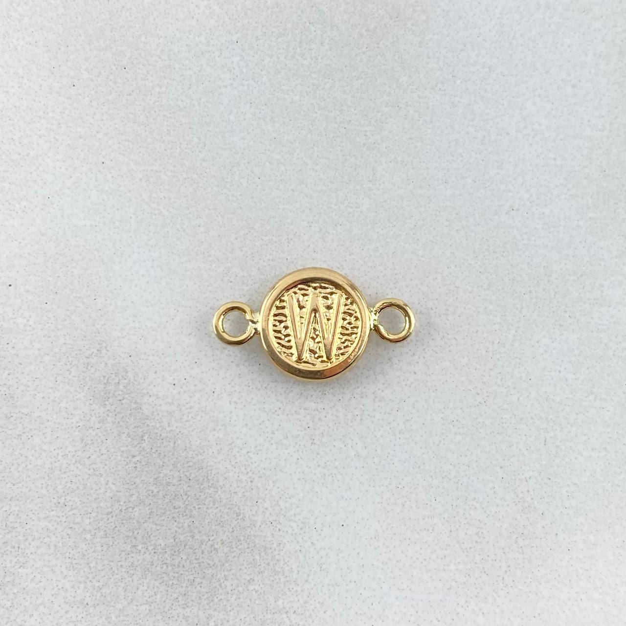 Herraje Letra W 0.35gr / 1.4cm / Circular Oro Amarillo ©