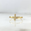 Anillo Cruz 1.25gr / T8 / Circones Blancos Oro Amarillo