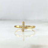 Anillo Cruz 1.1gr / T4 1/2 / Circones Blancos Oro Amarillo