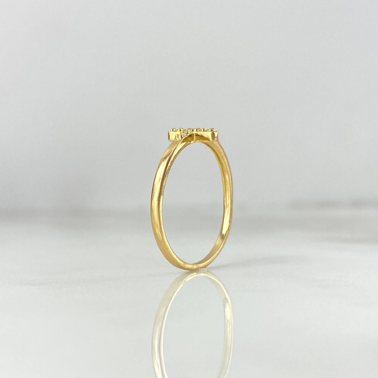 Anillo Cruz 1.25gr / T8 / Circones Blancos Oro Amarillo