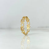 Anillo Corazones 2.45gr / T7 / Circones blancos Oro Amarillo