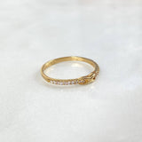 Anillo X 1.3gr T6 1/4 Circones Blancos Oro Amarillo