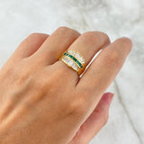 Anillo Aurora 5.3gr / T6 / Circones Verdes Blancos Oro Amarillo ©