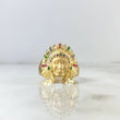 Anillo Indio 9.2gr / T9 1/4 / Circones Colores Verdes Oro Amarillo