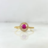 Anillo Halo Circulo 2.3gr / T7 1/4 / Circones Blancos Fucsias Oro Amarillo