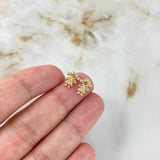 Herraje Niñas 1.15gr / 1.5cm / Circones Blancos Oro Amarillo