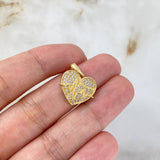 Dije Corazón For Ever 2.6gr / 2cm / Circones Blancos Oro Amarillo