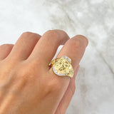 Anillo Rostro Cristo Cruces 7.15gr / T9 3/4 / Circones Blancos Dos Oros Amarillo Blanco *