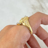 Anillo Rostro Cristo Cruces 7.15gr / T9 3/4 / Circones Blancos Dos Oros Amarillo Blanco *