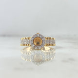 Anillo Correa Corona RX 4.65gr / T10 1/2 / Circones Blancos Dos Oros Amarillo Blanco *