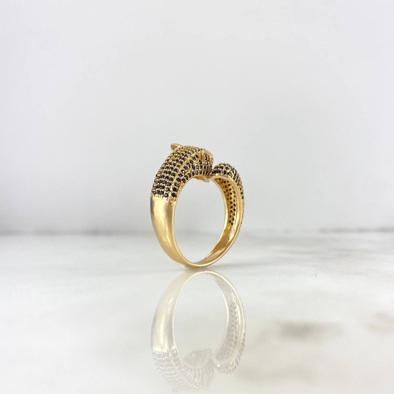 Anillo Pantera 8.3gr / T11 1/2 / Circones Negros Naranjas Oro Amarillo *