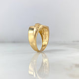 Anillo Linea En Diagonal 7.95gr / T10 / Circones Blancos Dos Oros Amarillo Blanco