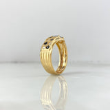 Anillo Flecha Cuadrada 4.4gr / T9 1/2 / Circones Blancos Negros Oro Amarillo