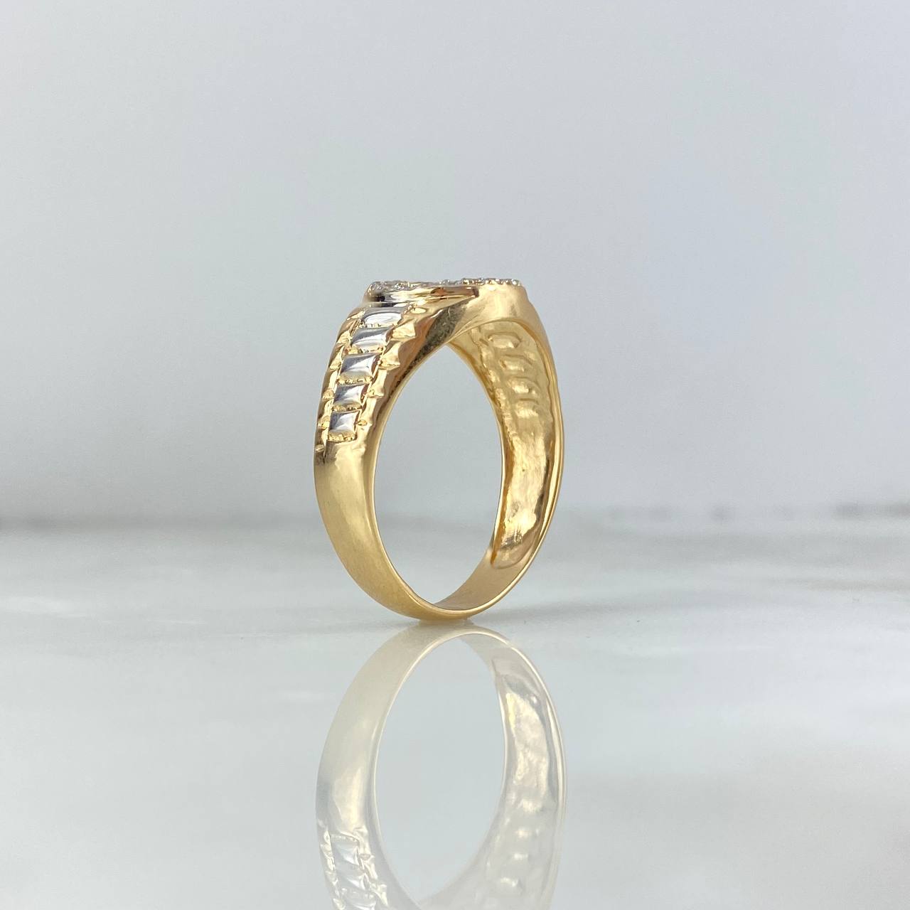 Anillo Correa Corona RX 6gr / T11 1/4 / Circones Blancos Dos Oros Amarillo Blanco