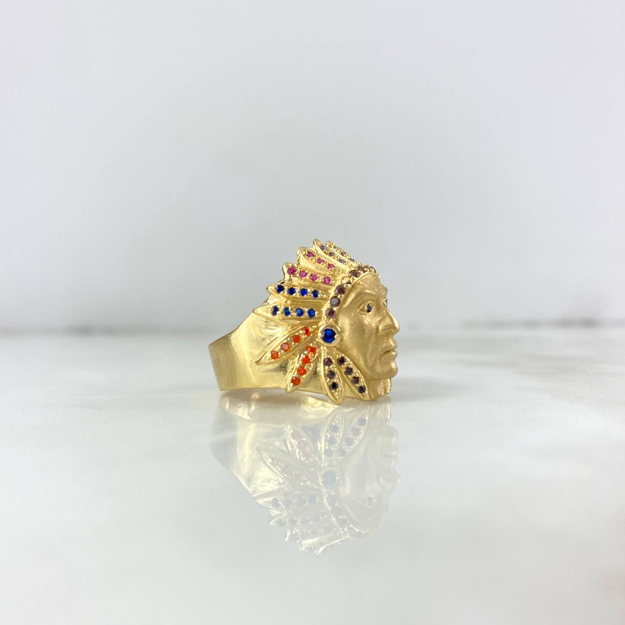 Anillo Indio 6.4gr / T10 / Circones Colores Azules Oro Amarillo