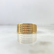 Anillo Lineas 10gr / T10 3/4 / Rectangulo Circones Blancos Oro Amarillo