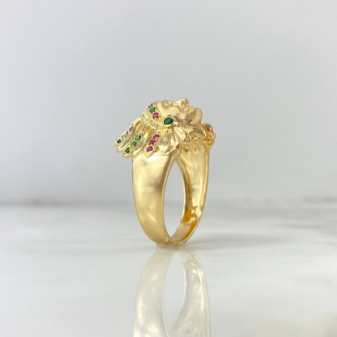 Anillo Indio 9.2gr / T9 1/4 / Circones Colores Verdes Oro Amarillo