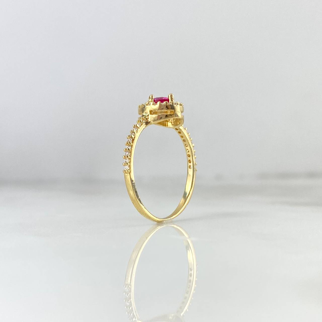 Anillo Halo Circulo 2.3gr / T7 1/4 / Circones Blancos Fucsias Oro Amarillo