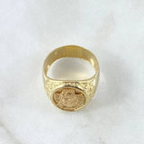 Anillo Rostro De Cristo 6gr / T8 1/4 / Sello Ovalado Oro Amarillo 18K