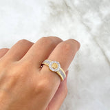 Anillo Correa Corona RX 4.65gr / T10 1/2 / Circones Blancos Dos Oros Amarillo Blanco *