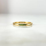 Anillo Tres Lineas 1.35gr T6 1/4 Circones Blancos Verdes Oro Amarillo