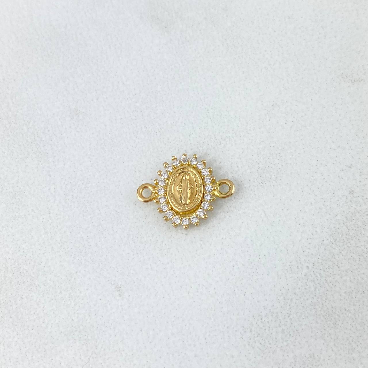 Herraje Virgen Milagrosa 0.5gr / 1.3cm / Circones Blancos Oro Amarillo