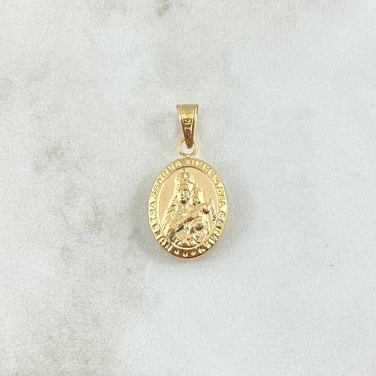 Dije Virgen Del Carmen 1.9gr / 3.3cm / Ovalo Bordeado Oro Amarillo 18K *