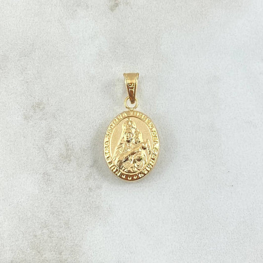 Dije Virgen Del Carmen 1.9gr / 3.3cm / Ovalo Bordeado Oro Amarillo 18K *