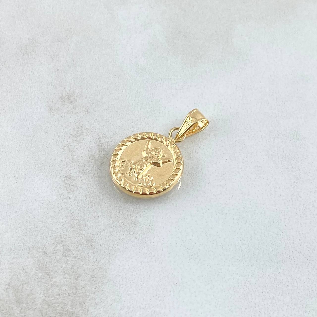 Dije Divino Niño 0.7gr / 1.7cm / Circulo Bordeado Oro Amarillo 18K *