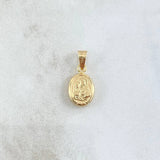 Dije San José 0.65gr / 2cm / Ovalo Cargador Liso Oro Amarillo 18K *