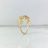 Anillo Corona de Laurel 1.8gr / T7 3/4 / Circones Blancos Oro Amarillo