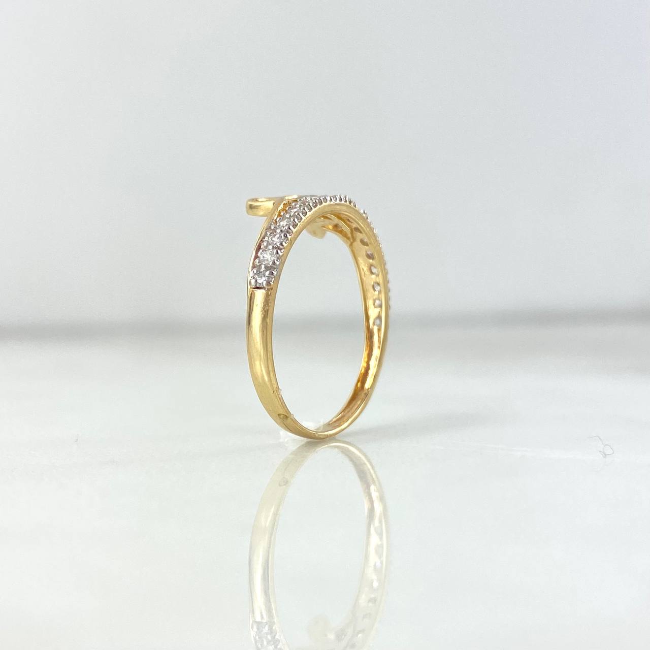 Anillo Love 1.75gr / T6 1/4 / Circones Blancos Oro Amarillo