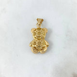 Dije Oso 6.8gr / 3.5cm / Circones Blancos Oro Amarillo