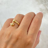 Anillo Tu y Yo 1.75gr / T4 3/4 / 6mm Bolas Lisas Oro Amarillo