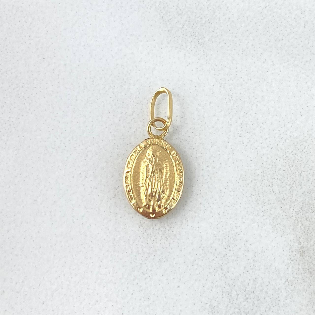 Dije Virgen De Guadalupe 0.3gr / 1.6cm-Troquelado Mate Oro Amarillo ©