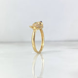 Anillo Oso 2.35gr / T6 3/4 / Circones Blancos-Verdes Oro Amarillo