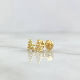 Topos Letra A 0.7gr / 6mm Circones Blancos Oro Amarillo