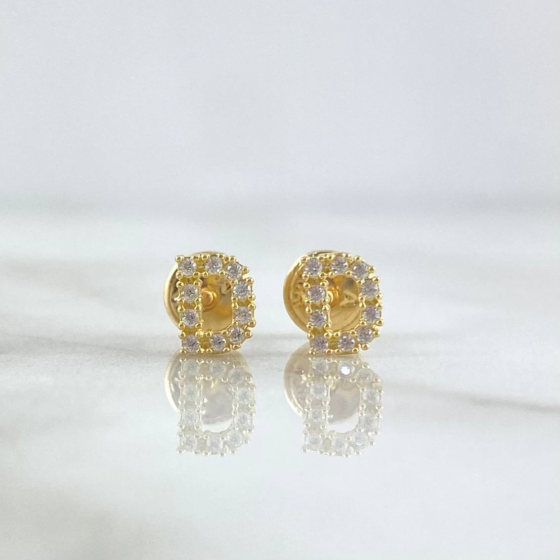 Topos Letra D 0.75gr / 6mm Circones Blancos Oro Amarillo