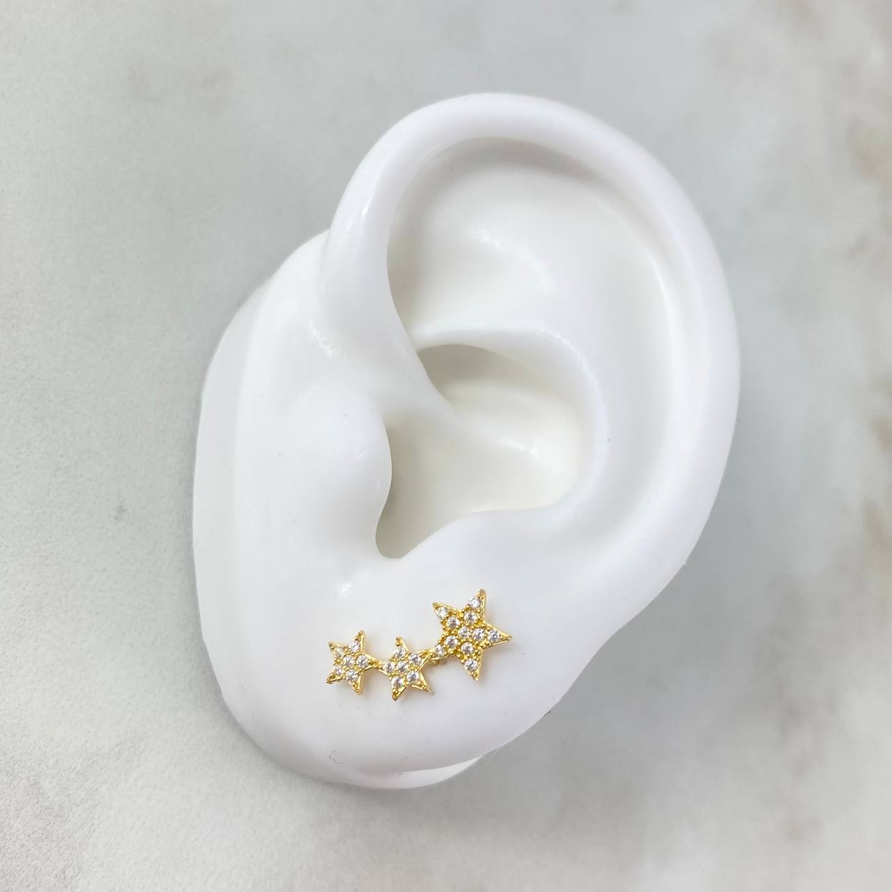 Topos Arco Estela De Estrellas 1.2gr / Circones Blancos Oro Amarillo