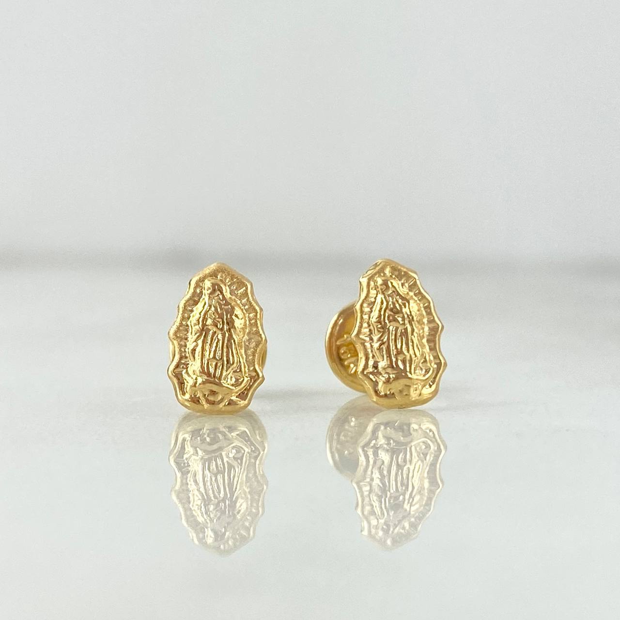 Topos Virgen Guadalupe 0.65gr / 8mm Silueta Mate Oro Amarillo 18K *