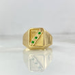 Anillo Trinity Mate 3.45gr / T9 / Circones Verdes Oro Amarillo