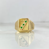 Anillo Trinity Mate 3.45gr / T9 / Circones Verdes Oro Amarillo